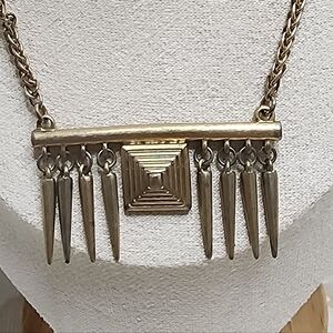 Banana Republic Vintage Gold Fringe Bar  Necklace
